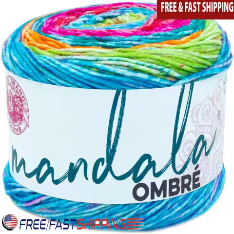 Mandala Ombre Yarn Premium Acrylic Crafting Knitting Crochet Hand-Dyed Effect Weight 4 150g 344yd Ve