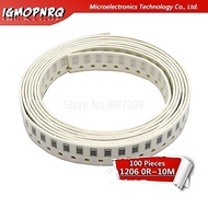 100Pcs 1206 SMD resistor 110R - 10K 1/4W 110R 150R 200R ohm 1K 2.2K 3.3K 4.7K 10K Patch