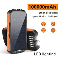 New Type 100000 Mah Wireless Power Bank Mobile Power Solar Portable Outdoor Flashlight Large Capacit