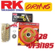 [428 RK ORING] SYM VF3i185 SPROCKET SETS WITH RK 428 ORING GOLD CHAIN JAPAN