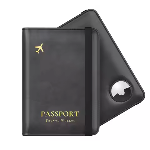 Luxury Designer Passport Holder wallet with Airtag Slot Wallet Designer Family Passport Cover with A