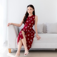 AM BATIK - OPHELIA DRESS | Modern Batik Dress, Midi Batik Dress, Sleeveless Batik Dress