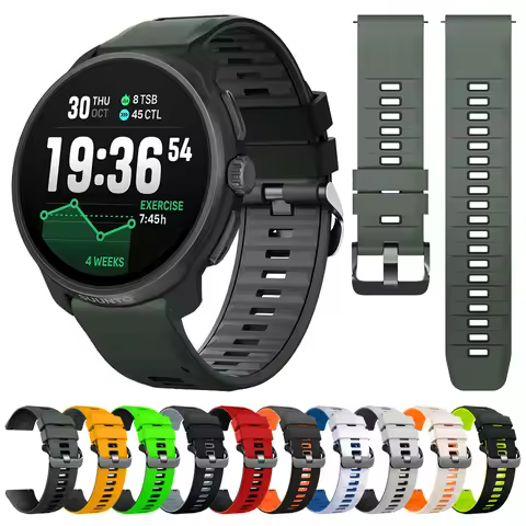 22mm Wristband For Suunto RACE 2 S/Run/Ocean/Vertical Two-Tone Silicone Strap For Suunto 5 9 Peak Pr
