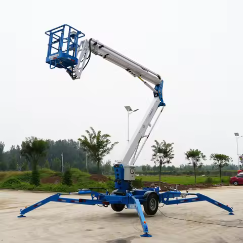 20-26m Telescopic Folding Boom Elevator Mobile Trailer Articulated Lifting Platform Crawler Boom Ele