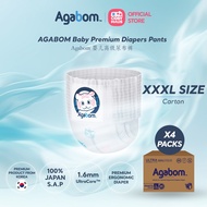 [Carton] AGABOM Korea Baby Diapers Pants Size XXXL 4 Packs Breathable Drypers Pants