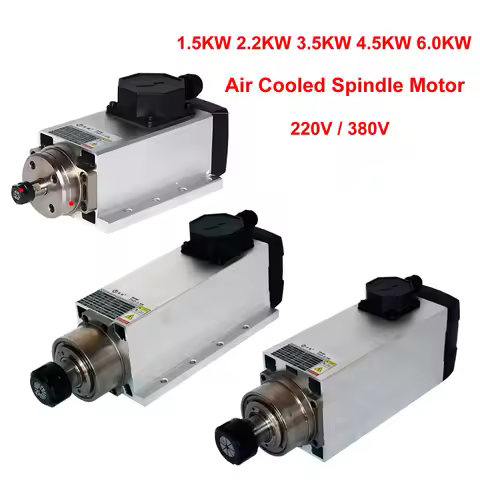 800W 1.5W 2.2KW 3.5KW 4.5KW 6KW CNC Spindle Motor 220V 380V Air Cooled Milling Machine Z Axis Shaft 