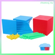 1Set Plastic Base Ten Blocks Classroom Set Assorted Color Teaching Aids for Kids Math Learning  chua