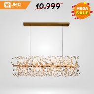 JMC 9 Heads Gold Rail Pendant Light G9 Bulb Socket With Adjustable Wires Up To 1 Meter Long
