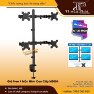Giá Treo Bốn Màn Hình Máy Tính 17 - 27 Inch - Tay Đỡ Màn Hình Xoay 360 Độ - Model: MS054