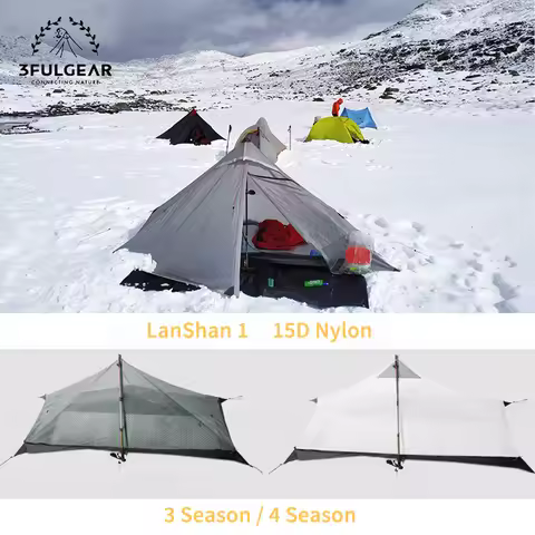 3F UL GEAR LanShan 1 Camping Tent 15D Nylon 3/4 Season Tent Outdoor Travel Hiking 1 Person Ultraligh