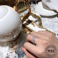HILARY JEWELRY Perak Diamond Cincin Accessories Personality Original Silver Ring Adjustable Sterling Perempuan Geometry Moissanite Korean For Women 純銀戒指 925 R1008