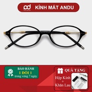 ANDU men's and women's fashion eyeglass frames, flat oval shape, 2YK style, UV protection - 72AD376