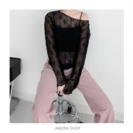 ARROW ARROW|Black White Sequence Gauze Clothes ️