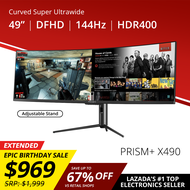 PRISM+ X490 | 49" 144Hz HDR400 Super Ultrawide DFHD Curved 32:9 [3840 x 1080] FreeSync Gaming Monitor