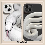 เคสนิ่ม SC1/X/pr Art Snake iPhone 14เคสโทรศัพท์ Apple 13/15ใหม่ซิลิโคน12รวมทุกอย่าง1Omax