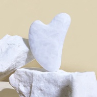 The Original White Jade gua sha stone face lifting tool for facial massage, Jawline Sculpting and Pu