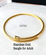 Stainless  steel Adults Bangle Gold Plated Adjustable Bangles for Adult