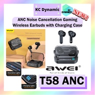 Awei T58 ANC Gaming Earbuds Noise Cancellation Gaming Bluetooth Earbuds Awei Wirelress Earbuds