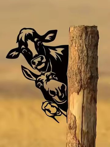 Add a Touch of Whimsy to Your Garden with This Adorable Cow, 1pc Metal Donkey and Duck Iron Silhouet