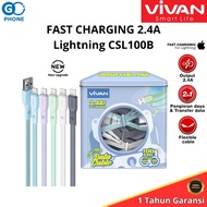 VIVAN CSL100B USB Lightning Data Cable iphone Braided Upgraded More Durable 2.4A 100CM