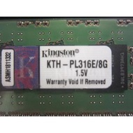 Kingston KTH-PL316E/8G 8GB DDR3 1600Mhz ECC Unbuffered RAM
