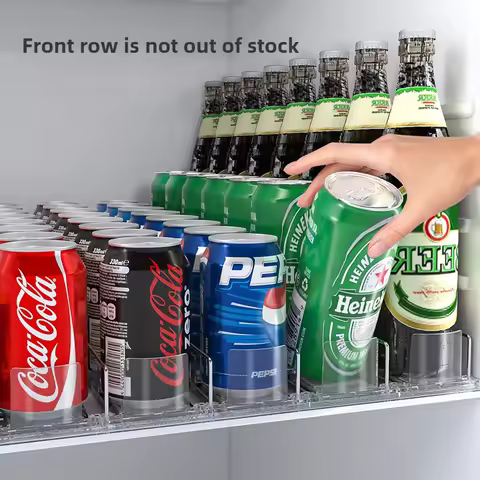 Automatic Soda Can Dispenser Retail Transparent Slide Rail Beverage Storage Organizer Rack Drink Spr