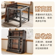 Hot Table New Home Foldable Table Dining Table Small Square Table Stainless Steel Table Shelf for Eating and Taking Lin