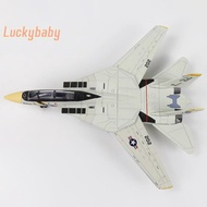 [LuckybabyS] 1:72 Scale F-14 Tomcat Fighter Jet Model - White & ABS Plastic Aircraft With Detailed D