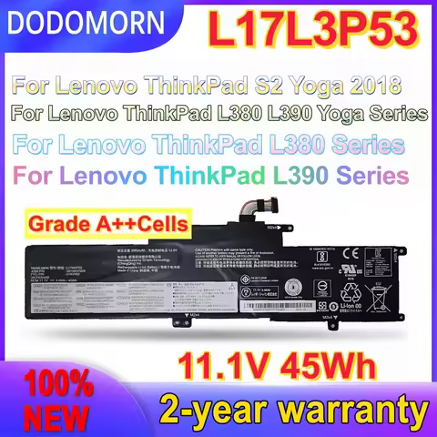 New L17L3P53 Battery For ThinkPad L380 Yoga L390 Yoga S2 Yoga 3rd Gen 01AV481 01AV482 01AV483 L17C3P