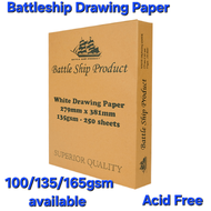 Battleship Drawing Paper B4 11x15" 279x381mm 105gsm 135gsm 165gsm 250sheet