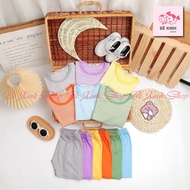 Summershort sleeve Clothes for Boys and Girls to Wear at Home in Cool Elastic 8-18kg with SMALL STRI