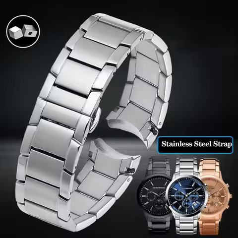 22mm Stainless Steel Watchband for Armani AR2447 AR2448 AR2434 AR2432 AR2433 Watch Strap Bracelet Bu