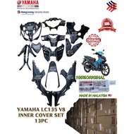 YAMAHA LC135 V8 INNER COVER SET BDK-F8400-10-KT 13PC 💯 % ORIGINAL YAMAHA BUATAN MALAYSIA 🇲🇾 HITAM MA
