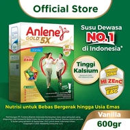 Anlene Gold 5X Susu Bubuk Dewasa Vanila 600g - Nutrisi Tinggi Kalsium Untuk Tulang Sendi dan Otot