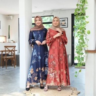 Baju Gamis Wanita Andin Maxi Dress Pesta Motif Bunga Fashion Muslim