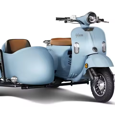 Sidecar electric motorcycle, powerful 3000W, aluminum frame, suitable for adults and pet dogs, 45 km