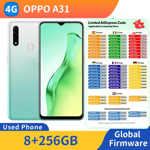 OPPO A31 4G 6.5inch RAM 8GB ROM 256GB Battery capacity 4230mAh 12MP Camera Used Phone