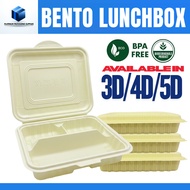 50Pcs Thickened Disposable Lunch Bento Box 3/4/5 Compartment Food Grade Safe Bento Box 3D 4D 5D Box