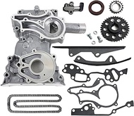 CNS Timing Chain Kit (2 Heavy Duty Metal Guide Rails) & Timing Cover Compatible/Replacement for 85-9