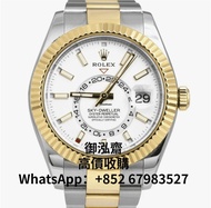 高價回收 勞力士 Rolex Sky-Dweller 2019 Rolex Sky-Dweller White Two-Tone Gold Steel 42mm Watch 326933 BOX PA