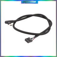 POP Angled USB 9 Pin to USB C Modification Wire for Desktop Computer Case Interior Linkage Cord 50cm