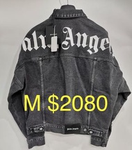 Palm Angels 深灰白字牛仔外套 jacket Size  M  $2080