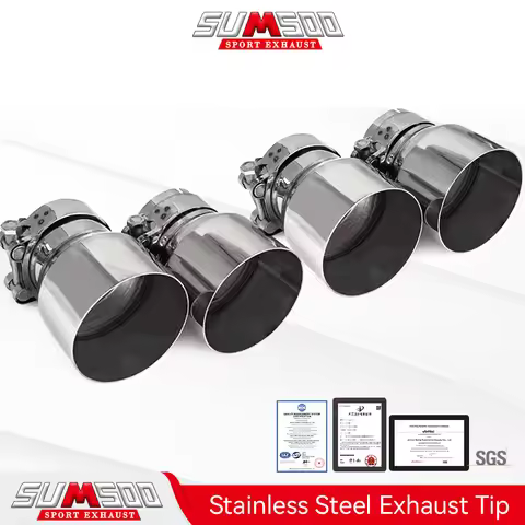 4Pcs Cars Accessories Sliver Stainless Steel Exhaust Tips for BMW M5 M8 F90/F91/F92/F93 Direct Fit E