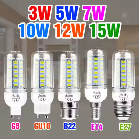 15W E27/E26 LED Corn Bulb E14 Ceiling Lamp GU10 Spotlight B22 Chandelier G9 For Home Bedroom Living