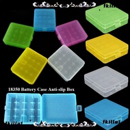 FKILA 18650 Battery Box, Anti-slip Coloful Battery ,  Plastic 4 AA AA Battery Holder Storage 18350 B