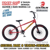 Centrum CT6629DB-3 20 Inch BMX Bike Jumbo Tires 3.0 Steel Frame Disc Brakes for Children 8 Years-Adu
