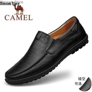 CODXimxam Store รหัสหัก Camel ยี่ห้อรองเท้าผู้ชาย Breathable และสบายรองเท้าหนังผู้ชายหนังด้านล่างนุ่ม Peas รองเท้าวัยกลางคนรองเท้าพ่อ
