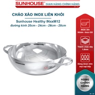 Sunhouse 2-handle deep stainless steel pan IN20M12, IN28M12 size 20cm to 28cm - Can be used on all t