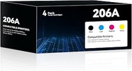 206A Toner Cartridge 4 Pack High Yield Replacement for M283fdw M283cdw Toner Compatible for 206A 206