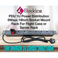 PDU 1U Power Distribution 6Ways 19Inch Socket Mount Rack For Flight Case or Server Rack